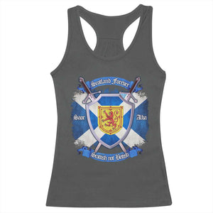 Scotland Forever Saor Alba Scottish Not British Racerback Tank Top Scottish Pride TS11 Dark Heather Print Your Wear