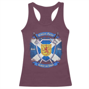 Scotland Forever Saor Alba Scottish Not British Racerback Tank Top Scottish Pride TS11 Maroon Print Your Wear