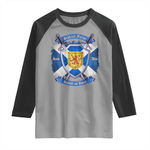 Scotland Forever Saor Alba Scottish Not British Raglan Shirt Scottish Pride TS11 Sport Gray Black Print Your Wear