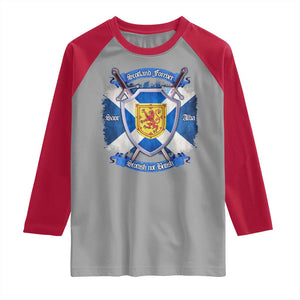 Scotland Forever Saor Alba Scottish Not British Raglan Shirt Scottish Pride TS11 Sport Gray Red Print Your Wear