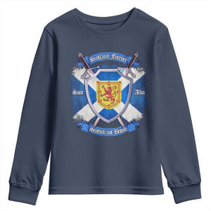 Scotland Forever Saor Alba Scottish Not British Youth Sweatshirt Scottish Pride TS11 Navy Print Your Wear
