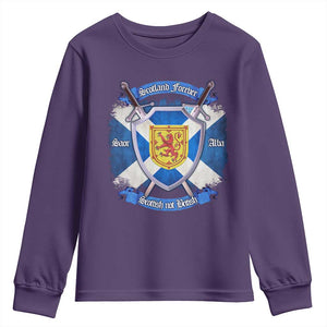 Scotland Forever Saor Alba Scottish Not British Youth Sweatshirt Scottish Pride TS11 Purple Print Your Wear