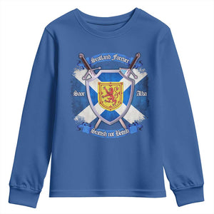 Scotland Forever Saor Alba Scottish Not British Youth Sweatshirt Scottish Pride TS11 Royal Blue Print Your Wear