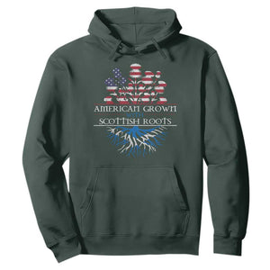 American Grown With Scottish Roots Hoodie Scottish American Heritage Thistle Flower TS11 Dark Forest Green Print Your Wear