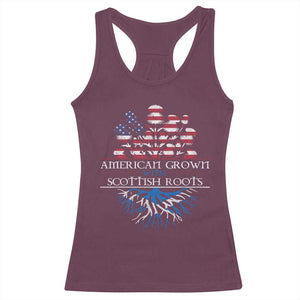 American Grown With Scottish Roots Racerback Tank Top Scottish American Heritage Thistle Flower TS11 Maroon Print Your Wear