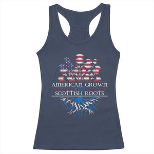 American Grown With Scottish Roots Racerback Tank Top Scottish American Heritage Thistle Flower TS11 Navy Print Your Wear