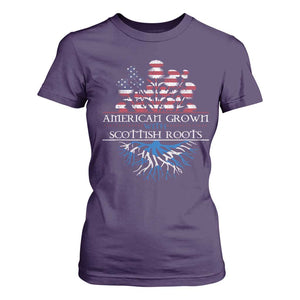 American Grown With Scottish Roots T Shirt For Women Scottish American Heritage Thistle Flower TS11 Purple Print Your Wear