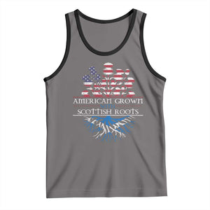 American Grown With Scottish Roots Tank Top Scottish American Heritage Thistle Flower TS11 Deep Heather Black Print Your Wear