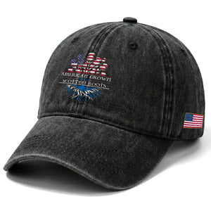 American Grown With Scottish Roots Washed Cotton Baseball Cap Scottish American Heritage Thistle Flower TS11 Print Your Wear