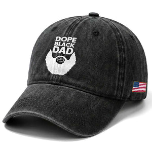 Funny Dope Black Dad Washed Cotton Baseball Cap Father's Day Juneteenth History Month TS11 Print Your Wear
