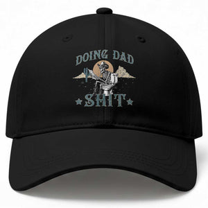 Funny Western Father Doing Dad Shit Baseball Cap Cowboy Skeleton Toilet Dad Jokes Father's Day TS11 Print Your Wear