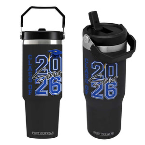 Class of 2026 Senior Flip Straw Tumbler School Graduation 26 TS11 One Size: 30 oz Black Print Your Wear