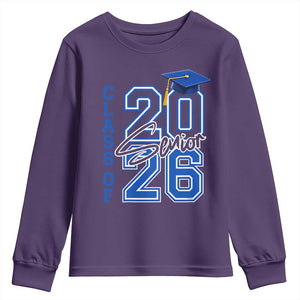 Class of 2026 Senior Youth Sweatshirt School Graduation 26 TS11 Purple Print Your Wear