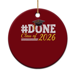 Done Class of 2026 Graduation Ceramic Ornament Mortarboard Graphic TS11 1pc Red Print Your Wear