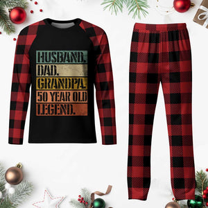 Husband Dad Grandpa 50 Year Old Legend Plaid Pajama Set Funny 50th Birthday Fathers Day TS11 Buffalo Plaid Print Your Wear