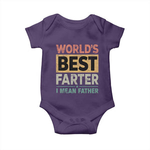 Worlds Best Farter I Mean Father Baby Onesie Funny Farted Dad Father's Day TS11 Purple Print Your Wear