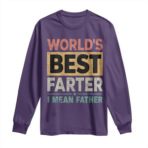 Worlds Best Farter I Mean Father Long Sleeve Shirt Funny Farted Dad Father's Day TS11 Purple Print Your Wear