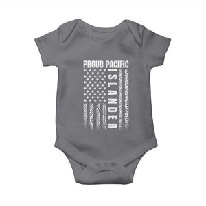 Proud Pacific Islander Baby Onesie AAPI Heritage Month Polynesian Tribal American Flag TS11 Charcoal Print Your Wear