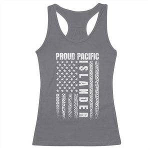 Proud Pacific Islander Racerback Tank Top AAPI Heritage Month Polynesian Tribal American Flag TS11 Charcoal Print Your Wear