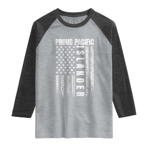 Proud Pacific Islander Raglan Shirt AAPI Heritage Month Polynesian Tribal American Flag TS11 Heather Gray Heather Charcoal Print Your Wear