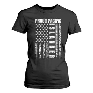 Proud Pacific Islander T Shirt For Women AAPI Heritage Month Polynesian Tribal American Flag TS11 Black Print Your Wear
