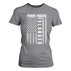 Proud Pacific Islander T Shirt For Women AAPI Heritage Month Polynesian Tribal American Flag TS11 Charcoal Print Your Wear