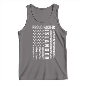Proud Pacific Islander Tank Top AAPI Heritage Month Polynesian Tribal American Flag TS11 Deep Heather Print Your Wear