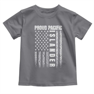 Proud Pacific Islander Toddler T Shirt AAPI Heritage Month Polynesian Tribal American Flag TS11 Charcoal Print Your Wear