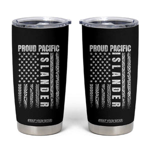 Proud Pacific Islander Tumbler Cup AAPI Heritage Month Polynesian Tribal American Flag TS11 Black Print Your Wear