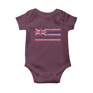 Hawaiian Tribal Flag State of Hawaii Baby Onesie TS11 Maroon Print Your Wear