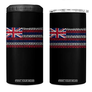 Hawaiian Tribal Flag State of Hawaii 4 in 1 Can Cooler Tumbler TS11 One Size: 16 oz Black Print Your Wear