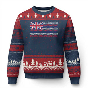 Hawaiian Tribal Flag State of Hawaii Ugly Christmas Sweater TS11 Navy Red Print Your Wear