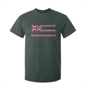Hawaiian Tribal Flag State of Hawaii T Shirt For Kid TS11 Dark Forest Green Print Your Wear