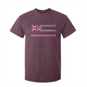 Hawaiian Tribal Flag State of Hawaii T Shirt For Kid TS11 Maroon Print Your Wear
