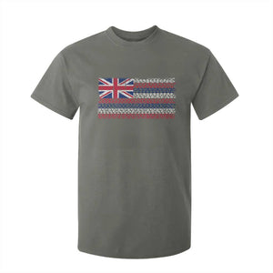 Hawaiian Tribal Flag State of Hawaii T Shirt For Kid TS11 Military Green Print Your Wear