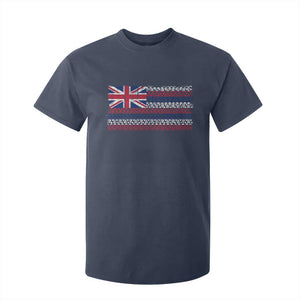 Hawaiian Tribal Flag State of Hawaii T Shirt For Kid TS11 Navy Print Your Wear