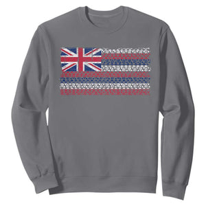 Hawaiian Tribal Flag State of Hawaii Sweatshirt TS11 Charcoal Print Your Wear