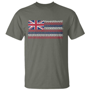 Hawaiian Tribal Flag State of Hawaii T Shirt TS11 Military Green Print Your Wear