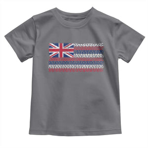 Hawaiian Tribal Flag State of Hawaii Toddler T Shirt TS11 Charcoal Print Your Wear