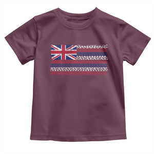 Hawaiian Tribal Flag State of Hawaii Toddler T Shirt TS11 Maroon Print Your Wear