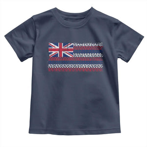 Hawaiian Tribal Flag State of Hawaii Toddler T Shirt TS11 Navy Print Your Wear
