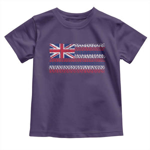 Hawaiian Tribal Flag State of Hawaii Toddler T Shirt TS11 Purple Print Your Wear