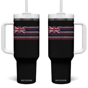 Hawaiian Tribal Flag State of Hawaii Tumbler With Handle TS11 One Size: 40 oz Black Print Your Wear