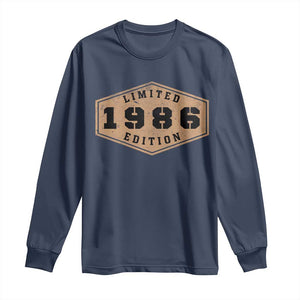 40th Birthday Long Sleeve Shirt 1986 Limited Edition Gifts For Turning 40 TS11 Navy Print Your Wear