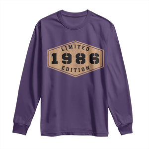 40th Birthday Long Sleeve Shirt 1986 Limited Edition Gifts For Turning 40 TS11 Purple Print Your Wear