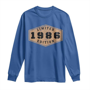 40th Birthday Long Sleeve Shirt 1986 Limited Edition Gifts For Turning 40 TS11 Royal Blue Print Your Wear