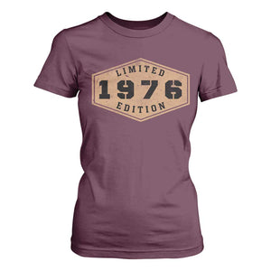50th Birthday T Shirt For Women 1976 Limited Edition Gifts For Turning 50 TS11 Maroon Print Your Wear