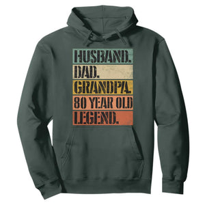 Husband Dad Grandpa 80 Year Old Legend Hoodie Funny 80th Birthday Fathers Day TS11 Dark Forest Green Print Your Wear