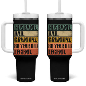 Husband Dad Grandpa 80 Year Old Legend Tumbler With Handle Funny 80th Birthday Fathers Day TS11 One Size: 40 oz Black Print Your Wear