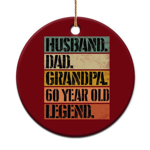 Husband Dad Grandpa 60 Year Old Legend Ceramic Ornament Funny 60th Birthday Fathers Day TS11 1pc Red Print Your Wear